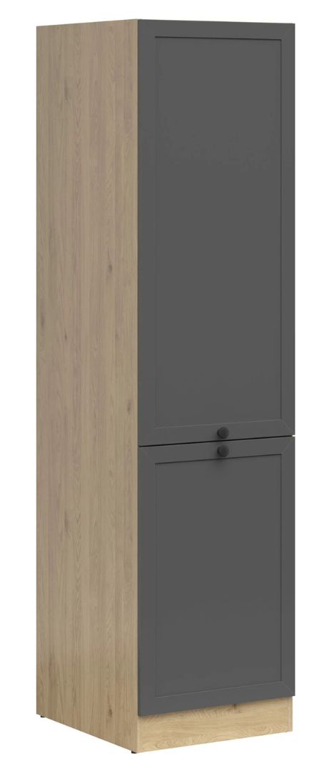 Augsts virtuves skapis, kreisā kolonna, 50x195 cm, JUNONA LINE, Bernstein ozols/grafīts