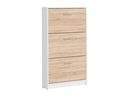 NEPO PLUS augsts apavu skapis 70 cm baltā krāsā/sonoma ozolā
