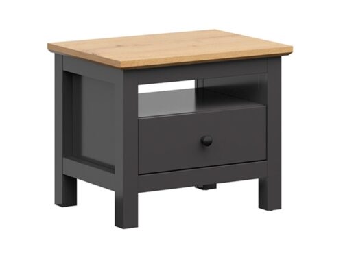 HESEN naktsskapītis, 60 cm, grafīta/mākslīgā ozolkoka krāsā