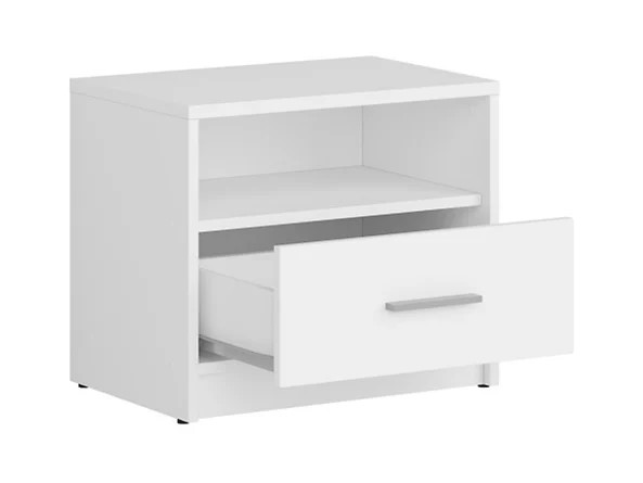 NEPO PLUS naktsskapītis ar atvilktni, 49,5 cm, balts — изображение 3