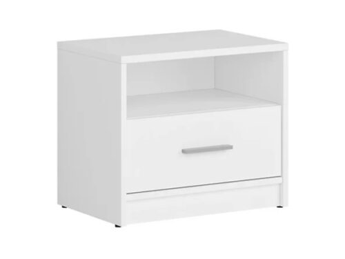 NEPO PLUS naktsskapītis ar atvilktni, 49,5 cm, balts