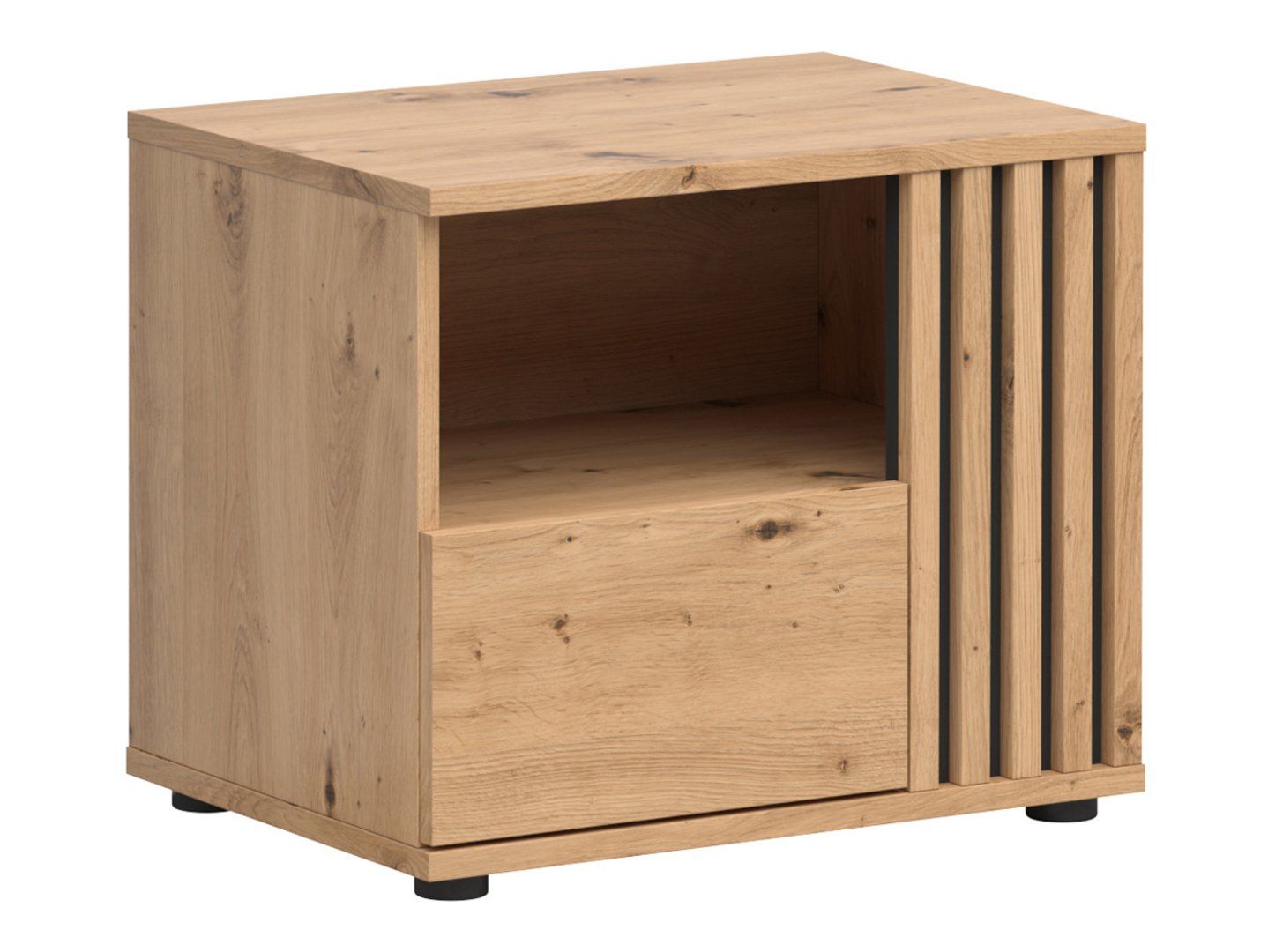 Vabres naktsskapītis ar atvilktni, 55 cm, labā puse, ozola imitācija, līstes