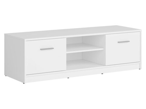 NEPO PLUS divu durvju TV skapis, 138,5 cm, balts