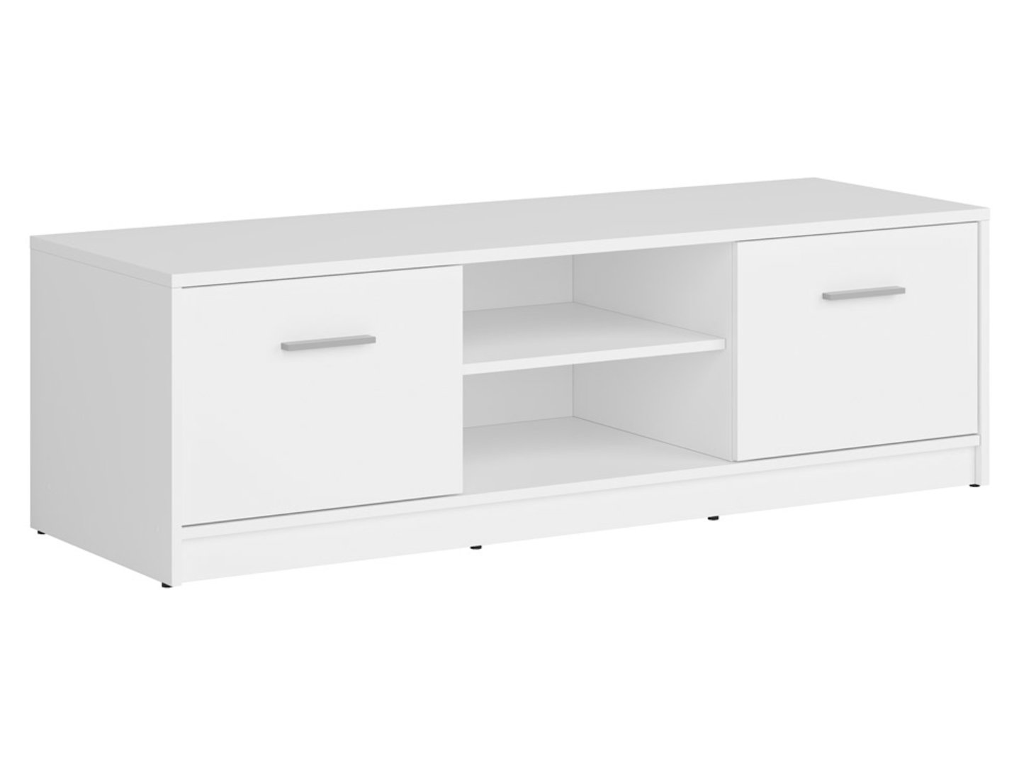 NEPO PLUS divu durvju TV skapis, 138,5 cm, balts