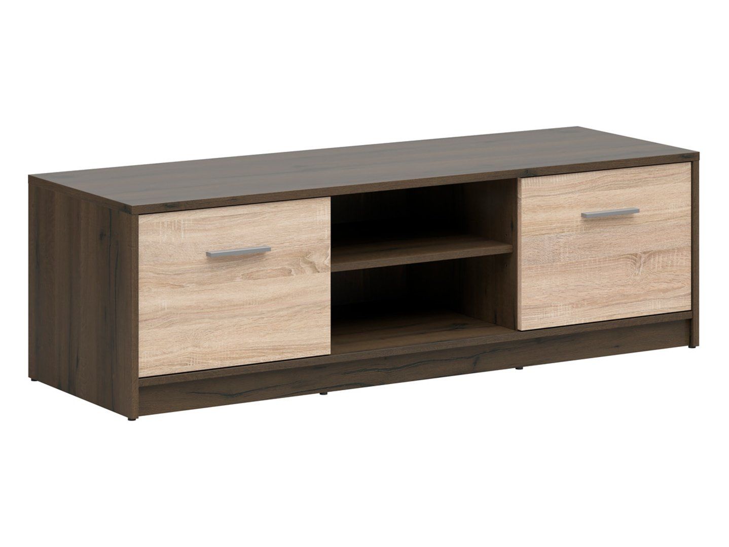 Divdurvju TV skapis ar plauktu NEPO PLUS 138 cm, cēls ozols/sonoma ozols