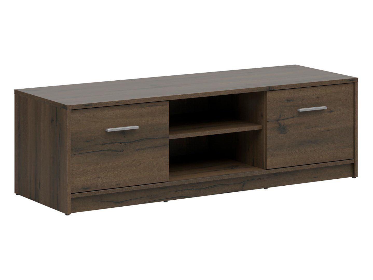 Divdurvju TV skapis ar plauktu NEPO PLUS 138 cm, cēls ozols