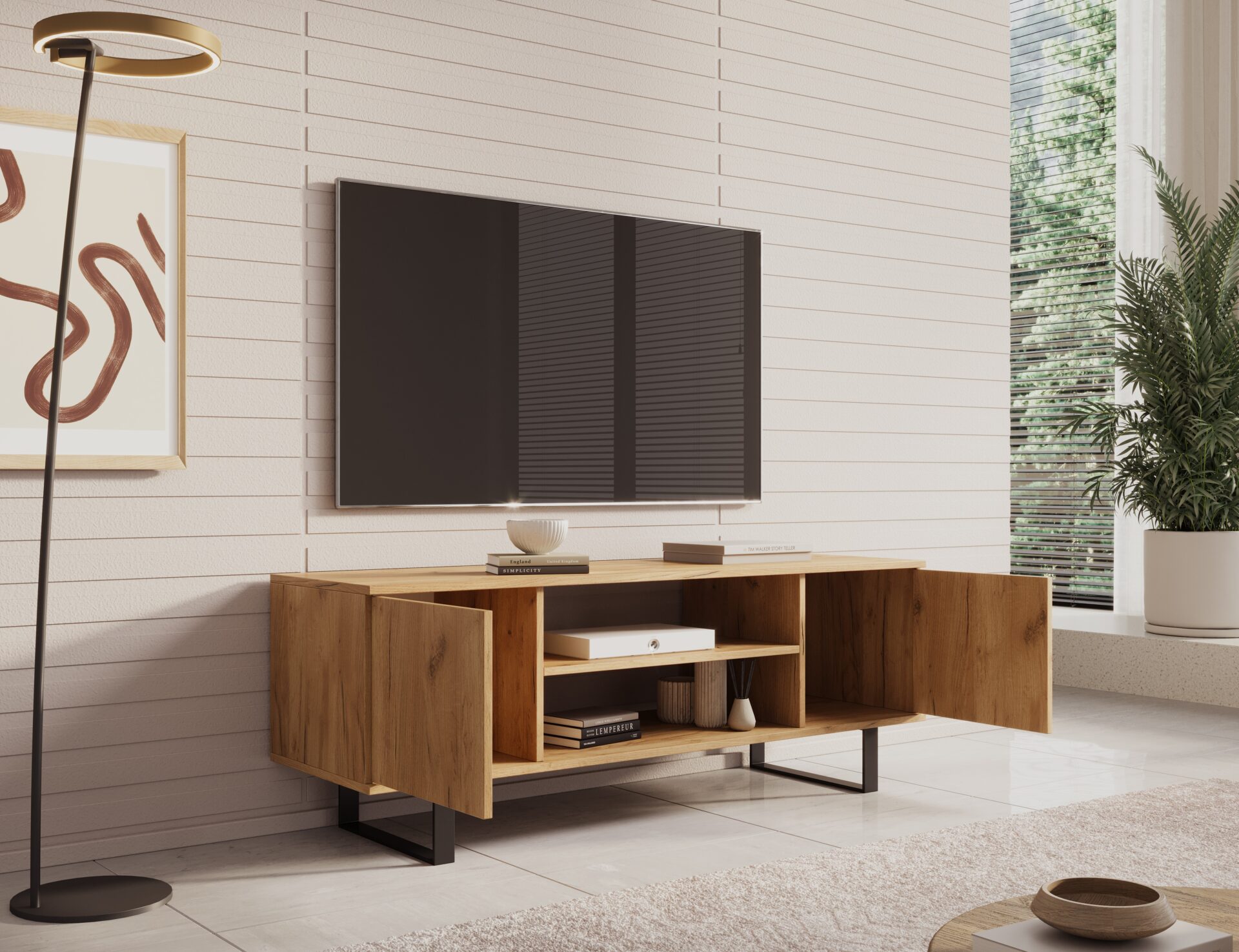 Lofter TV skapis 135 cm Craft Oak ADRK — 3 attēls