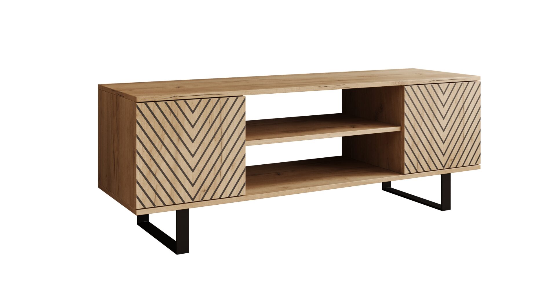 Lorello "Herringbone" TV skapītis, 135 cm, ozolkoka krāsā, ADRK