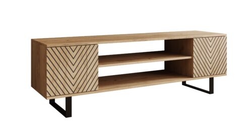 Lorello “Herringbone” TV skapītis, 155 cm, ozolkoka krāsā, ADRK