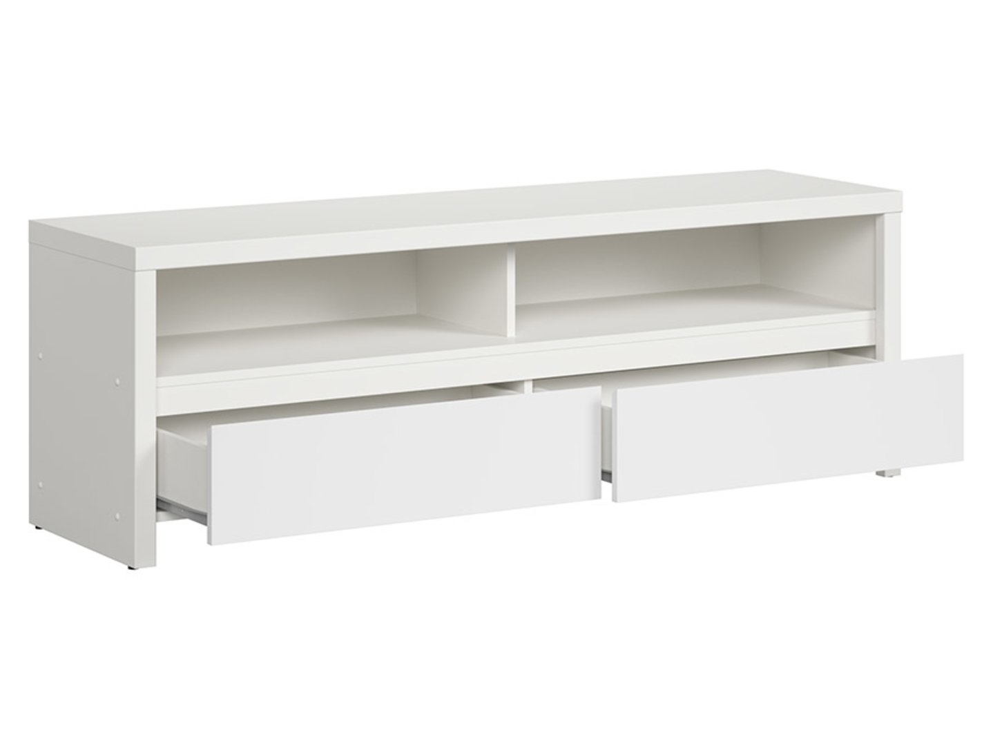 TV skapītis ar divām atvilktnēm KASPIAN 143,5 cm balts/matēti balts — изображение 3