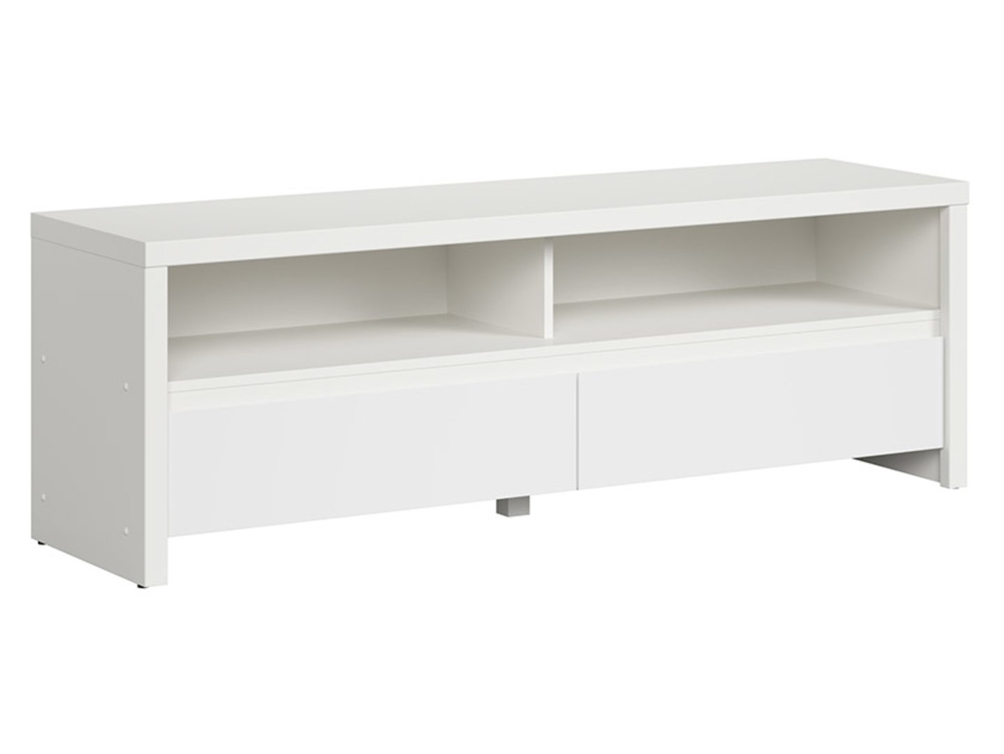 TV skapītis ar divām atvilktnēm KASPIAN 143,5 cm balts/matēti balts
