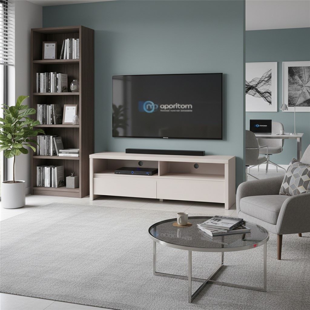 TV skapītis ar divām atvilktnēm KASPIAN 143,5 cm kašmira krāsā — изображение 2