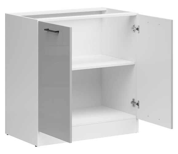 JUNONA LINE grīdas skapis 80x82 cm baltā/gaiši pelēkā krāsā spīdīgs — изображение 3