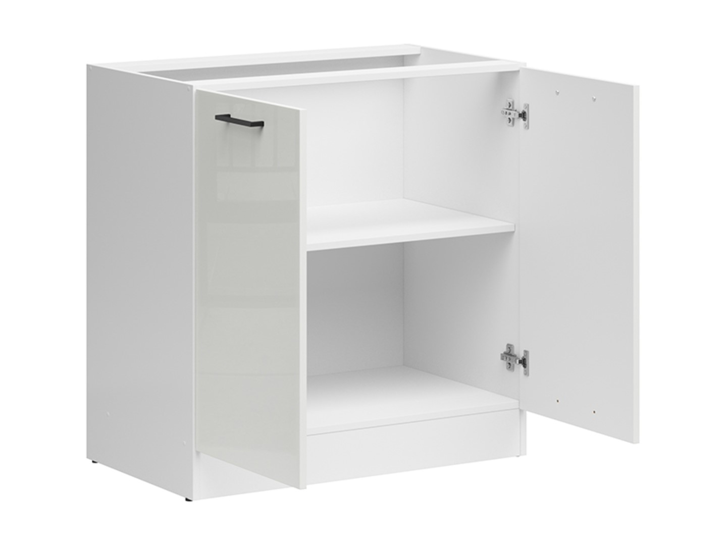 Brīvstāvošs skapis 80x82 cm JUNONA LINE baltā/krīta spīdīgā krāsā — изображение 3