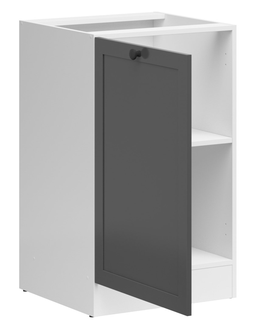 Kreisais skapītis 50x82 cm JUNONA LINE baltā/grafīta krāsā — изображение 3