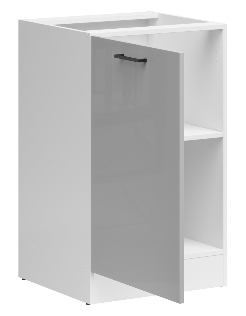 Kreisais skapītis 50x82 cm JUNONA LINE baltā/gaiši pelēkā spīdīgā krāsā — изображение 3