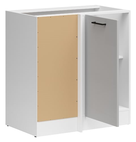 Kreisā stūra brīvstāvošs skapis 100x82 cm JUNONA LINE baltā/gaiši pelēkā spīdīgā krāsā — изображение 3