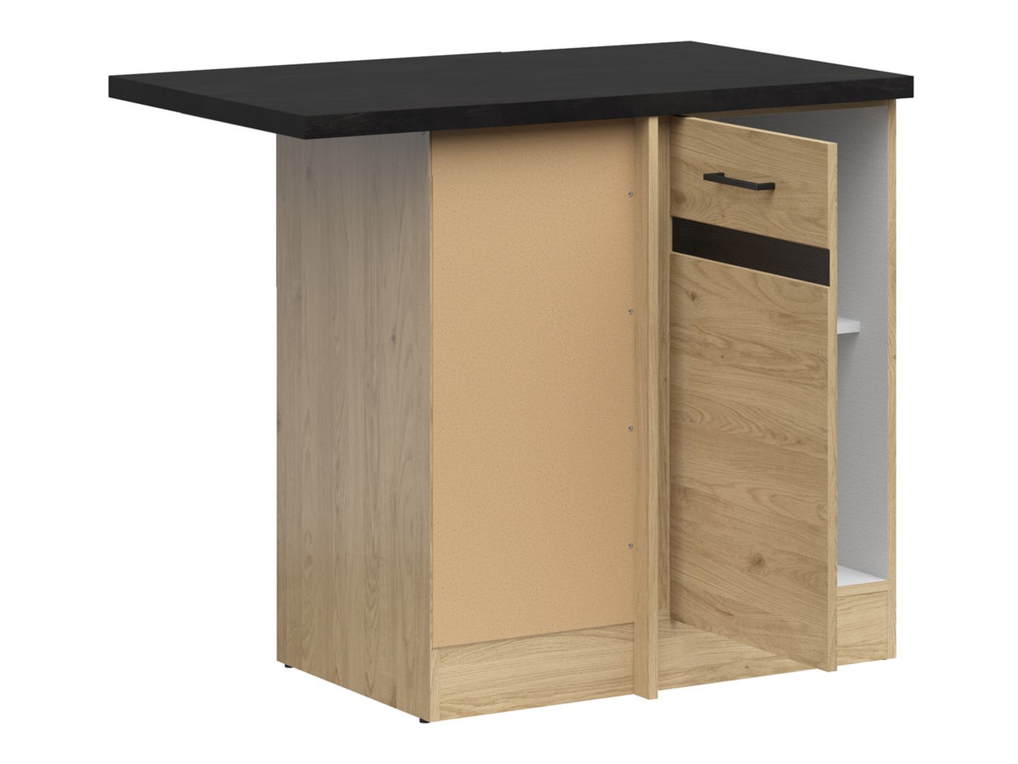 Stūra brīvstāvošs skapis ar galda virsmu, kreisais, 100x86 cm, JUNONA LINE, Bernstein ozols/Bernstein ozols — изображение 3