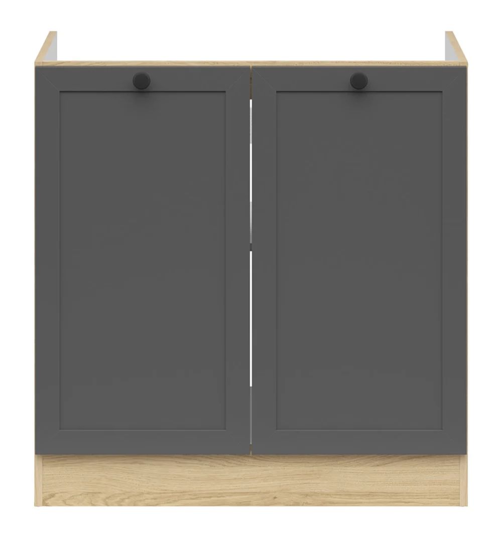 JUNONA LINE brīvstāvošs izlietnes skapītis 80x82 cm, Bernstein ozols/grafīts — изображение 2