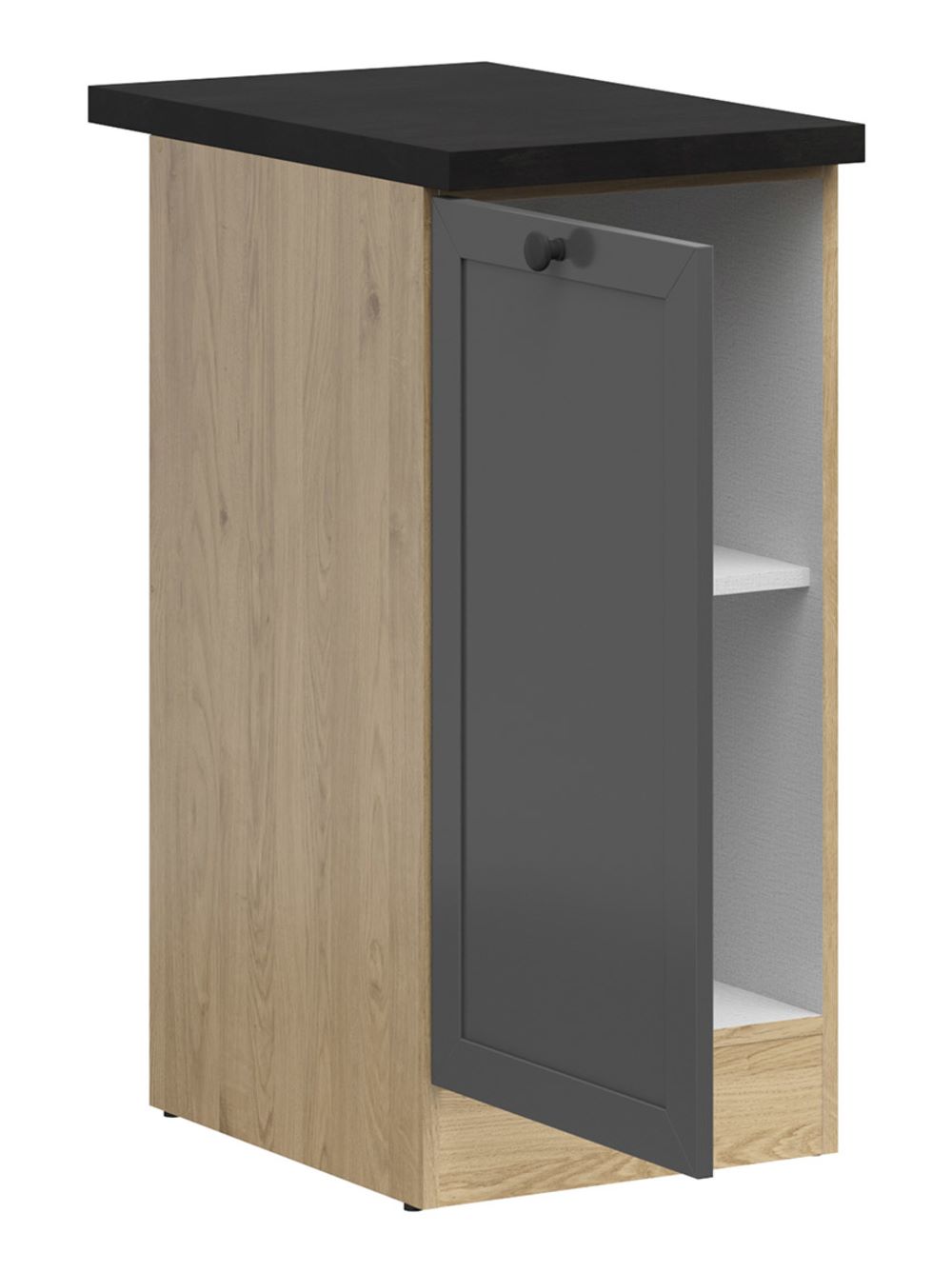 Kreisais skapis ar galda virsmu 40x86 cm JUNONA LINE Bernstein ozols/grafīts — изображение 3