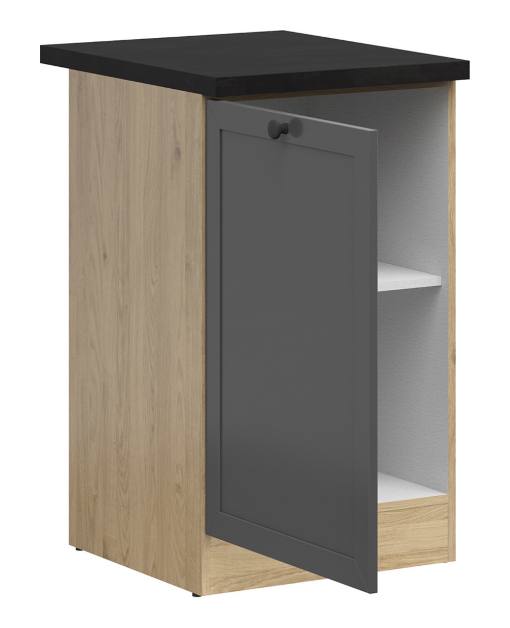 Kreisais skapis ar galda virsmu 50x86 cm JUNONA LINE Bernstein ozols/grafīts — 3 attēls