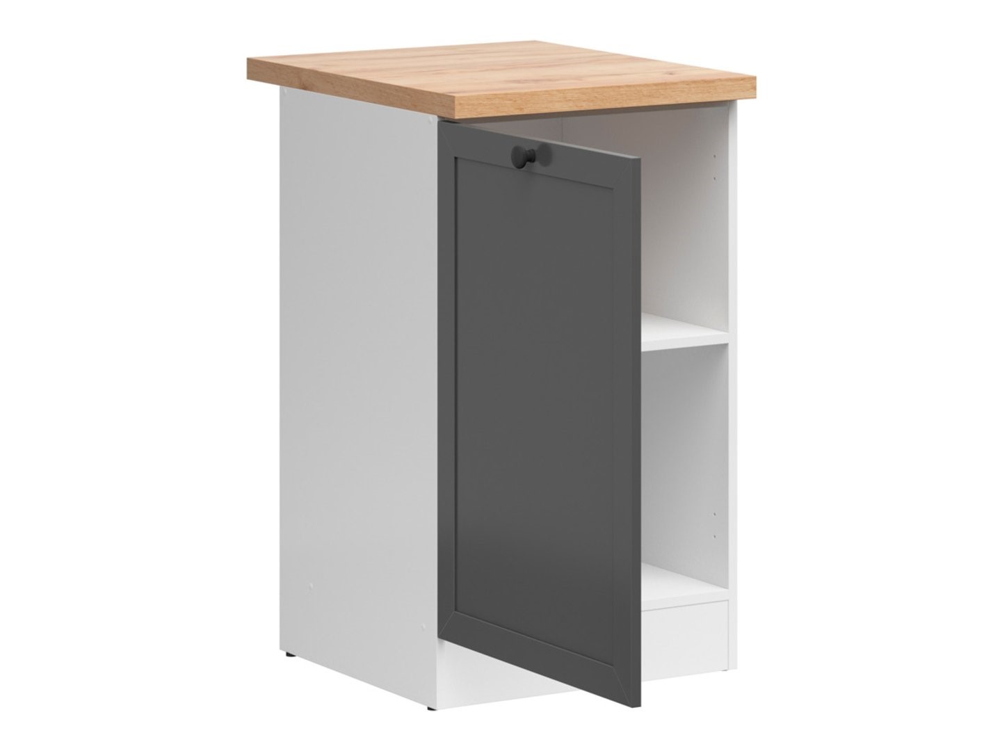 Kreisais skapis ar galda virsmu 50x86 cm JUNONA LINE balts/grafīts — 3 attēls