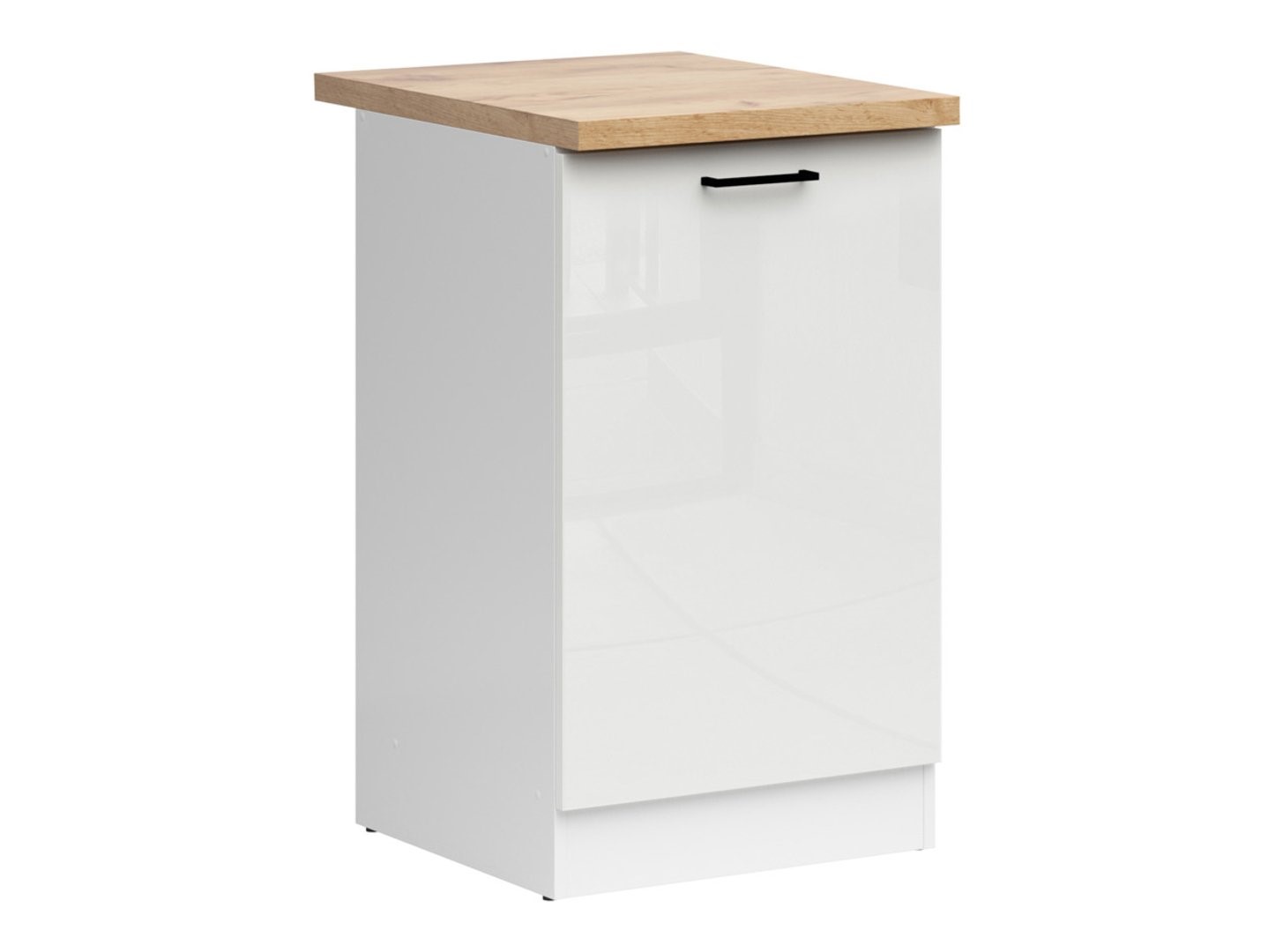 Kreisais skapītis ar galda virsmu 50x86 cm JUNONA LINE balts/krīta spīdums