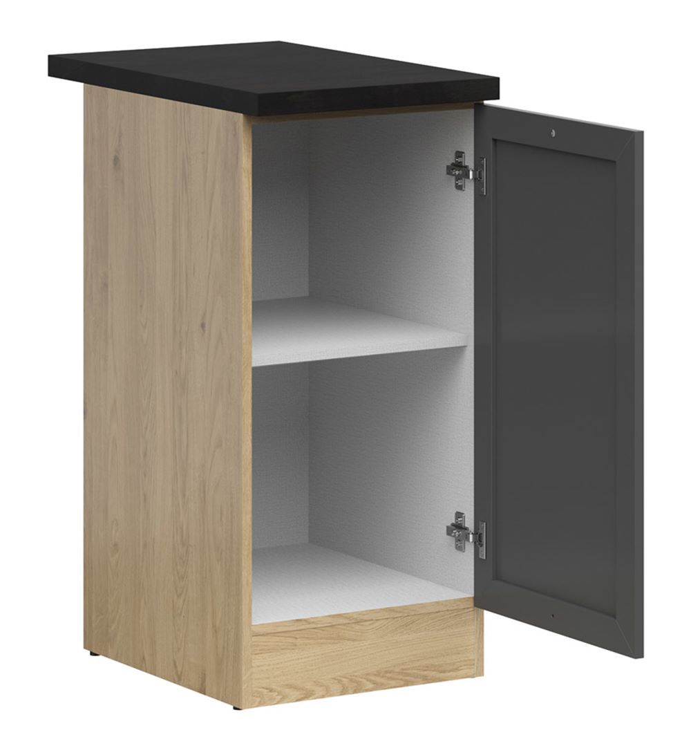 Iebūvējamais skapis labajā pusē ar galda virsmu 40x86 cm JUNONA LINE bernstein ozols/grafīts — изображение 3