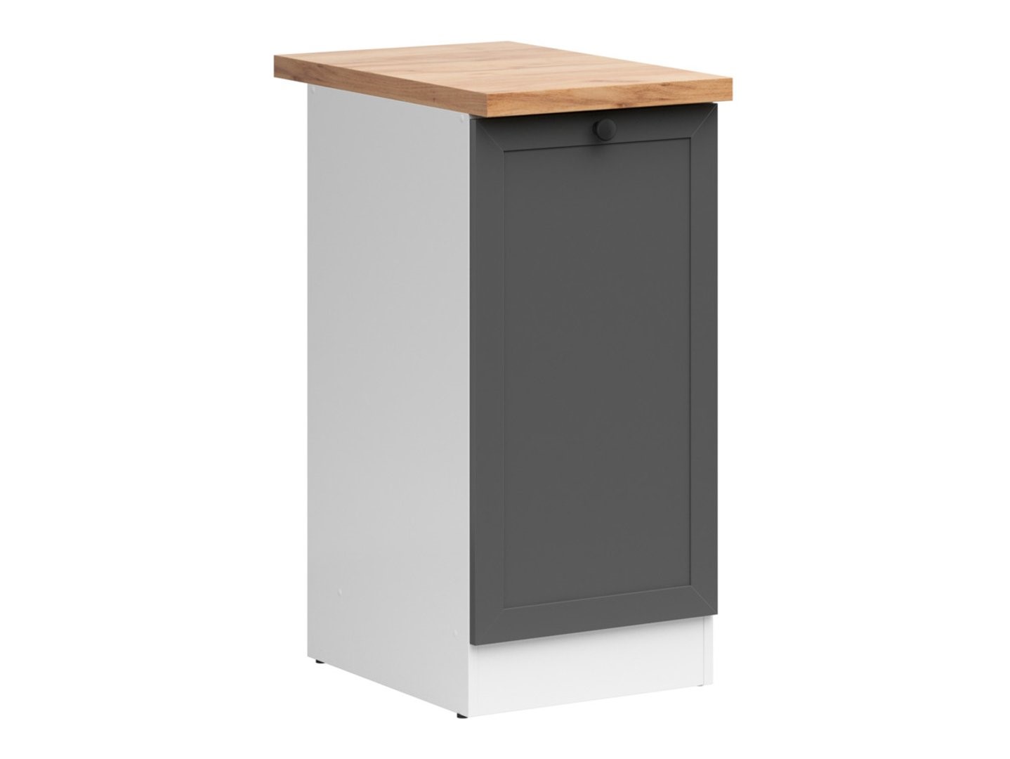 Iebūvējamais skapis labajā pusē ar darba virsmu 40x86 cm JUNONA LINE balts/grafīts