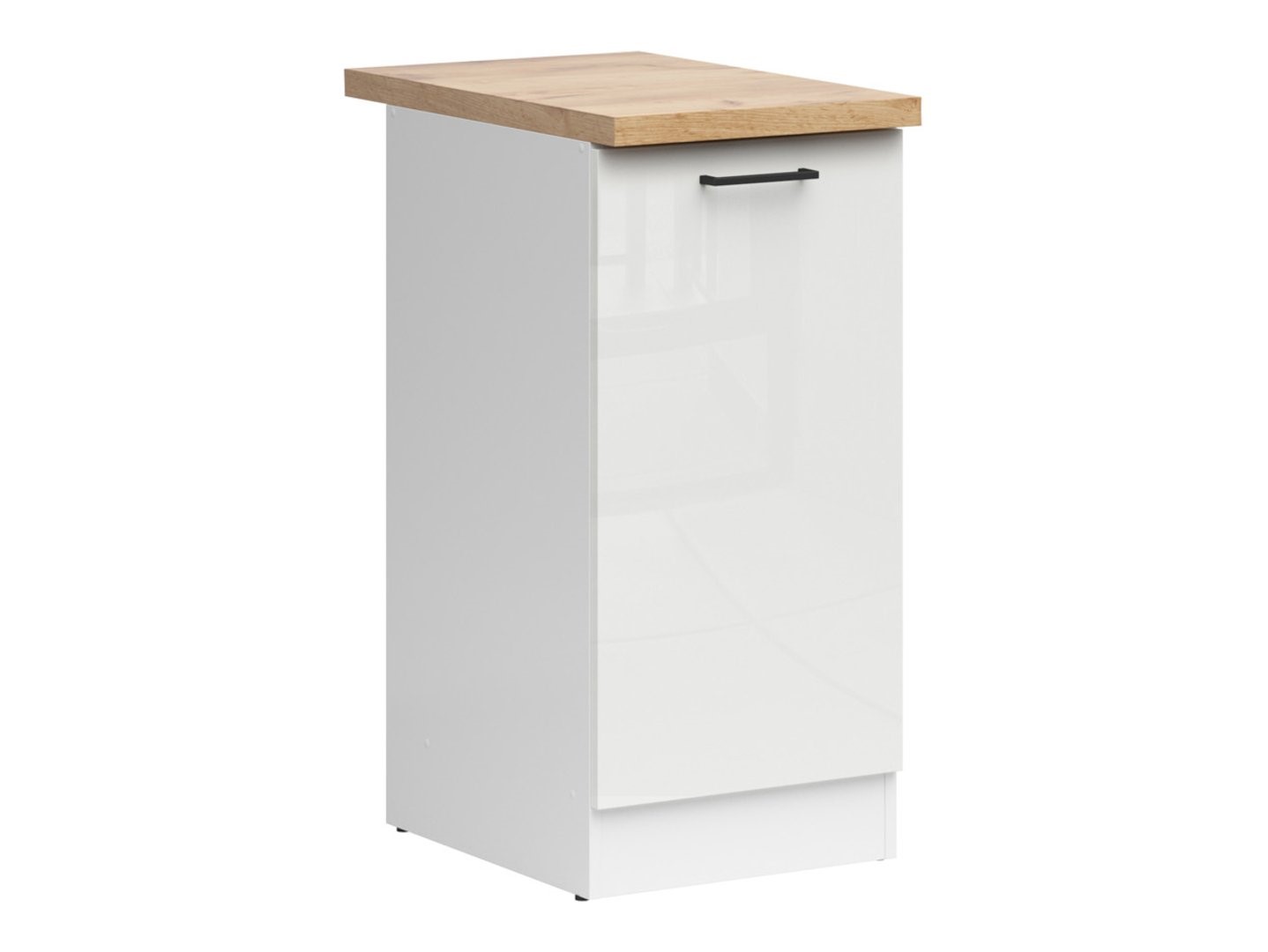 Iebūvējamais skapis labajā pusē ar darba virsmu 40x86 cm JUNONA LINE baltā/krīta spīdīgā krāsā