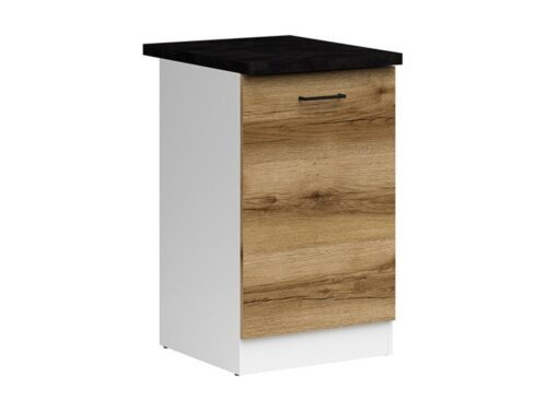 Apakšējais skapītis labajā pusē ar galda virsmu 50×86 cm JUNONA LINE baltā/gaišā Delano ozolā