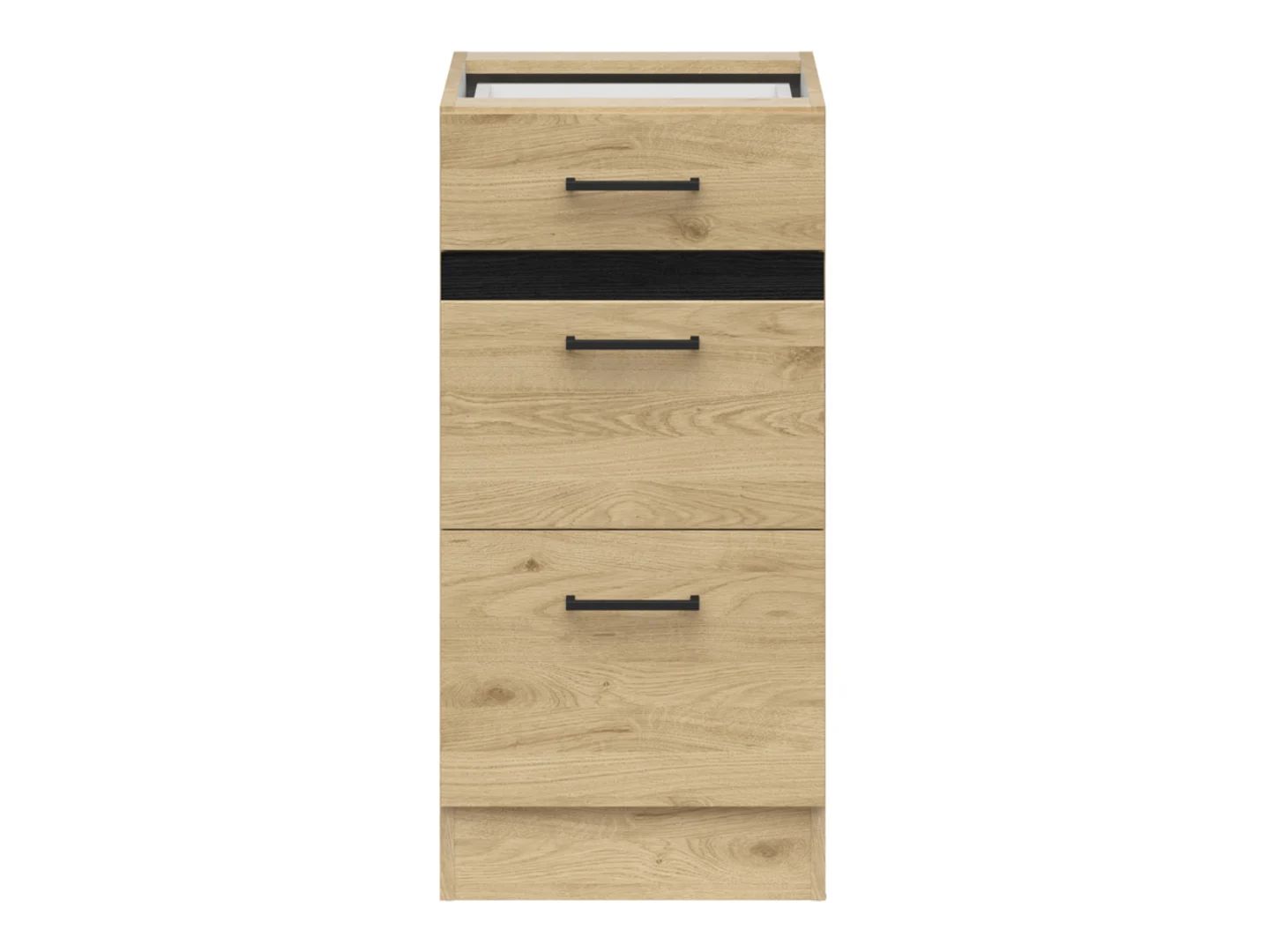 Grīdas skapis ar trim atvilktnēm, 40x86 cm, JUNONA LINE, ozolkoka krāsa Bernstein/ozolkoka krāsa Bernstein — изображение 2