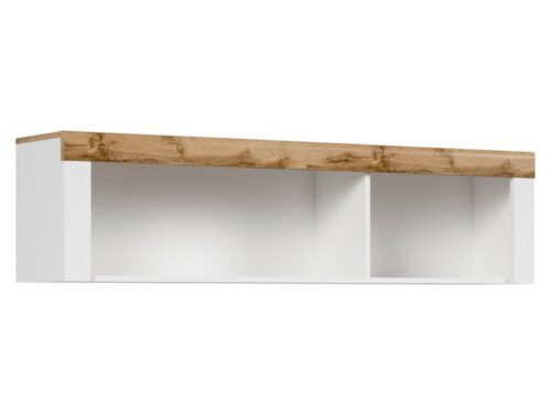 HOLTEN atvērts sienas skapis 156 cm baltā krāsā/Wotan ozolkoka krāsā