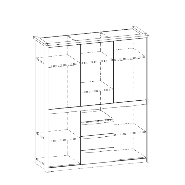 3 durvju skapis COMO CM-3D — 2 attēls