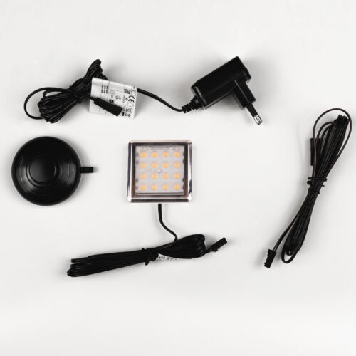 SALONA APGAISMOJUMS 1 PUNKTA LED KOMPLEKTS 1×16 (SPĪDĪGS HROMS) SILTI BALTS