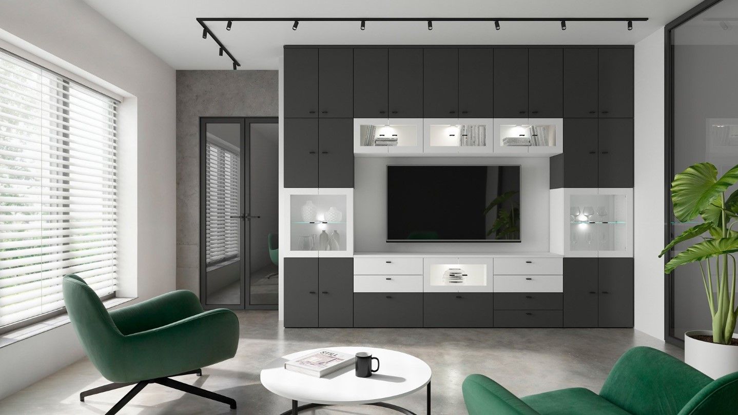 Zema divu durvju vitrīna "System 64", balta — изображение 7