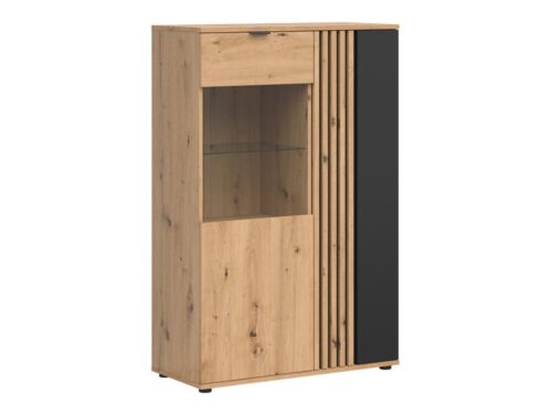 Vabres divu durvju vitrīna, 90 cm, mākslinieciskas ozolkoka līstes