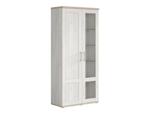 ROMANCE viendurvju vitrīna, 93 cm, gaiša Sibiu lapegle/gaišs San Remo ozols