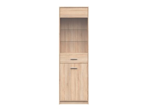 Viendurvju vitrīna ar stikla priekšpusi NEPO PLUS 60 cm, Sonoma ozols