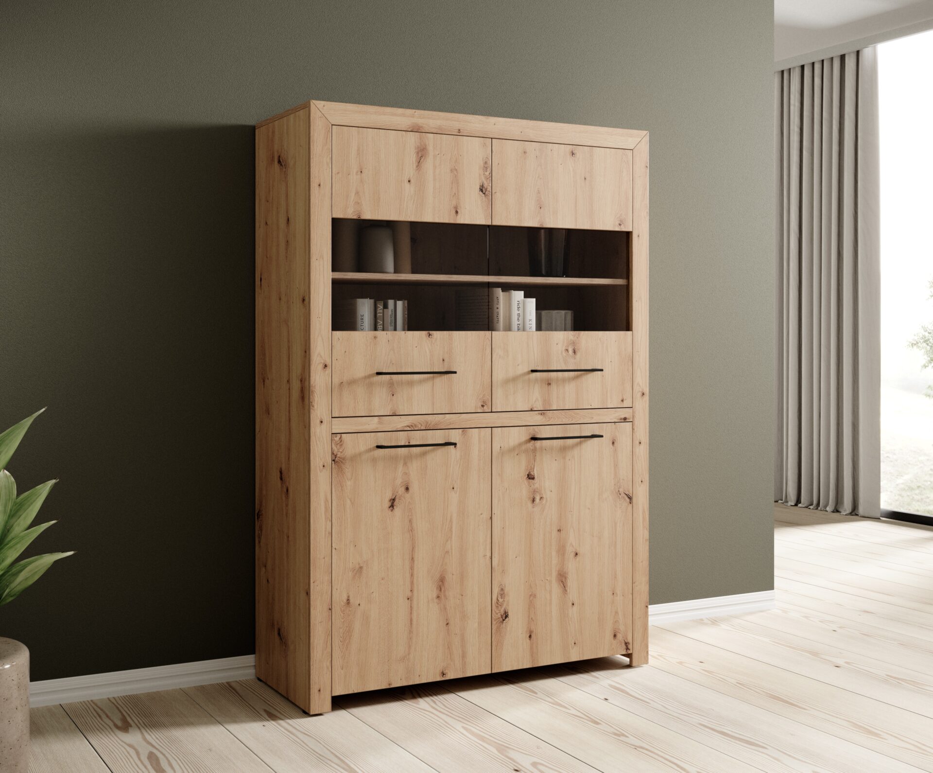 JANEZ Artisan zemais vitrīnas skapis / melns ADRK — изображение 2
