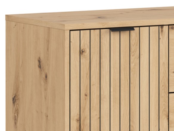 Augsta vitrīna ar stikla durvīm LAMEA 60 cm, mākslīgā ozola krāsā — изображение 2