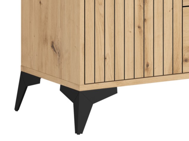 Augsta vitrīna ar stikla durvīm LAMEA 60 cm, mākslīgā ozola krāsā — изображение 3