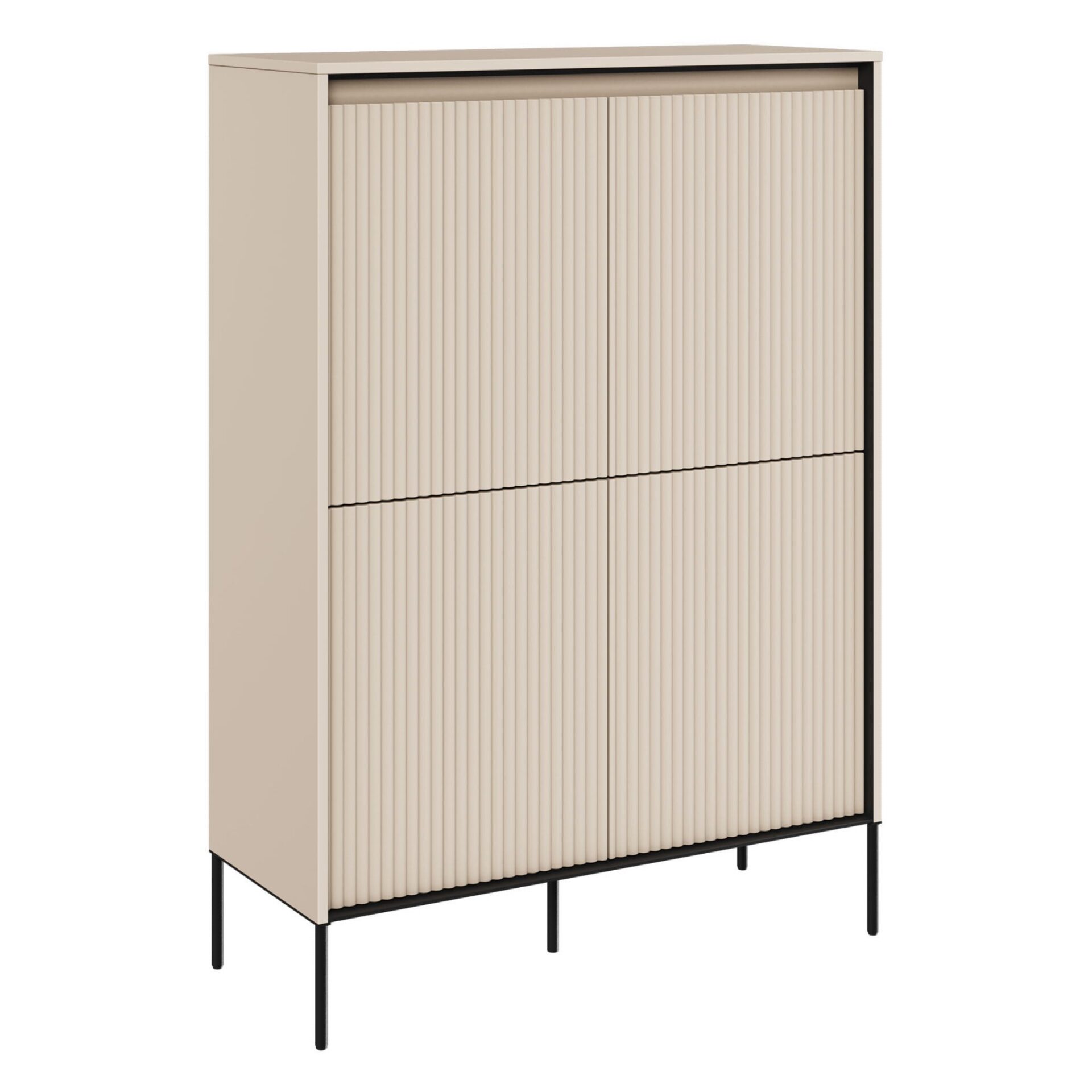 TREND 03 augstā kumode, bēšas/melnas kājas