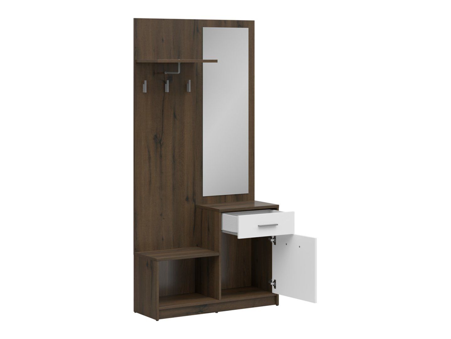 NEPO PLUS priekšnama komplekts 90 cm, cēls ozols/balts — 2 attēls