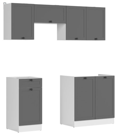 Virtuves komplekts 180 cm JUNONA LINE balts/grafīts