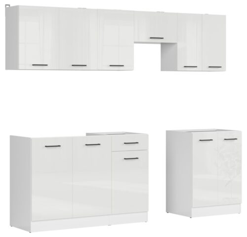 Virtuves komplekts 230 cm JUNONA LINE baltā/krīta spīdīgā krāsā