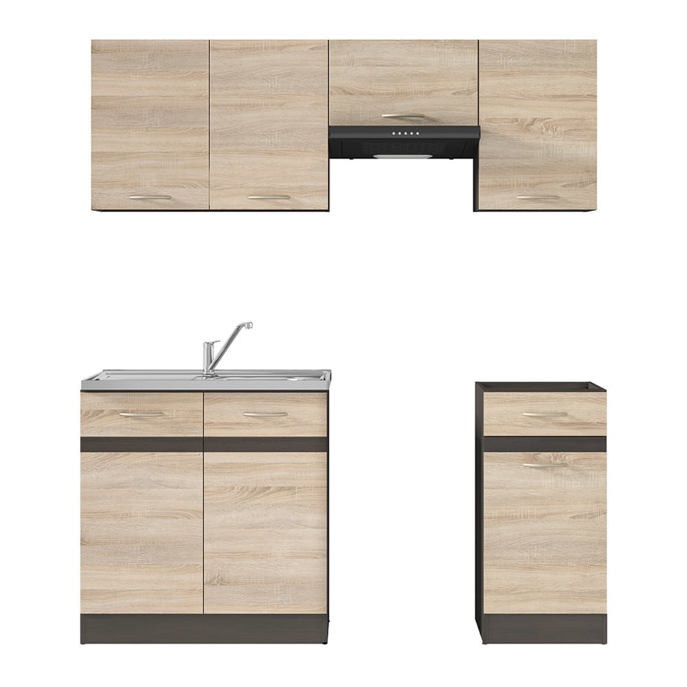 Virtuves komplekts ar darba virsmu 170 cm JUNONA LINE venge/sonoma ozols — изображение 2