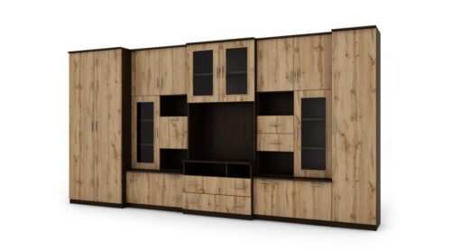 Sekcija LENA 405 × 210 cm, Sonoma Dark / Wotan Oak
