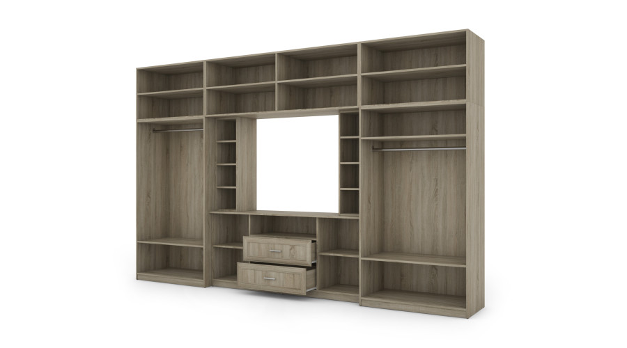Sekcija DAKO ar skapīšiem un TV plauktu 380 × 240 cm Sonoma Jasna — изображение 4