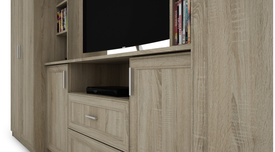 Sekcija DAKO ar skapīšiem un TV plauktu 380 × 240 cm Sonoma Jasna — изображение 5